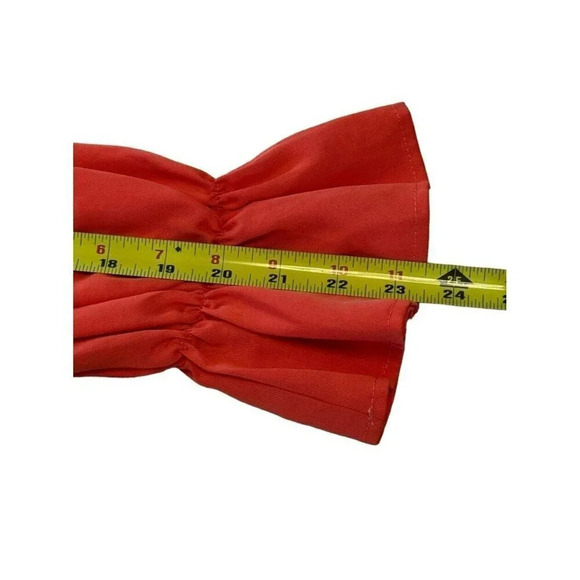 Margo Baridon Sienna Mini Shirt Dress Size Small Orange Puff Sleeve $298 - Picture 13 of 14